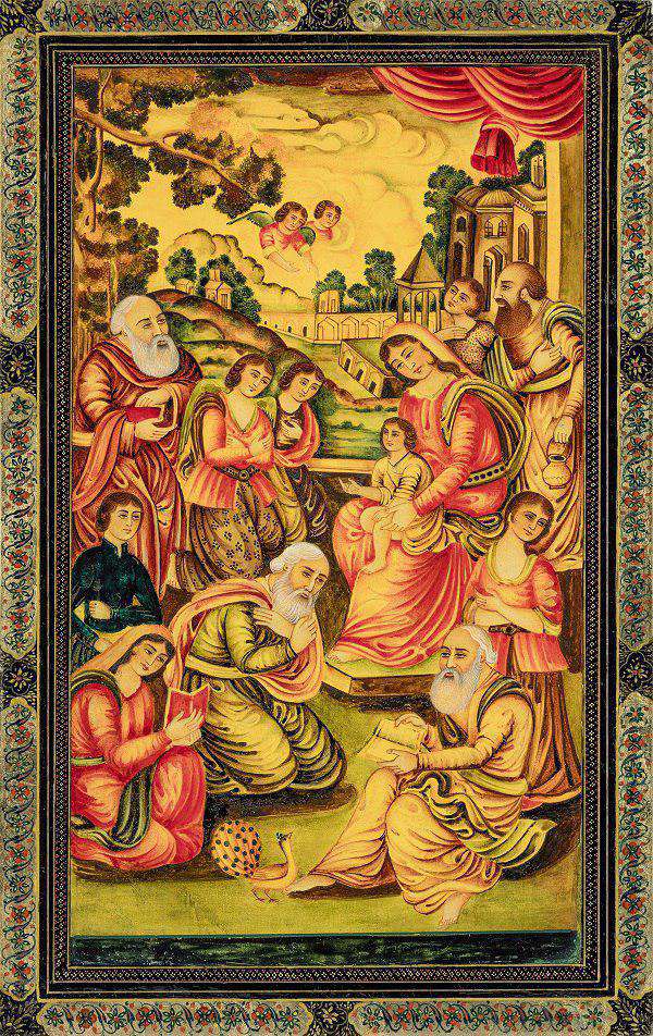 نگاره مریم و عیسی علیه  السلام ،مثنی سازی توسط عبدالرضا پروین